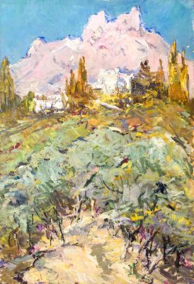 Фербер В.А. - Крым. Розовые горы. Год: 1960-е гг.Размер: 150х100Техника: Холст, масло