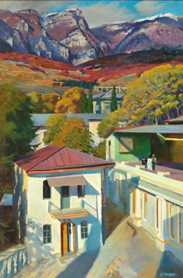 Петров А.Н. - Крым. Гурзуф. Год: 1988 г.Размер: 155х103Техника: Холст, маслоПодпись внизу справа.