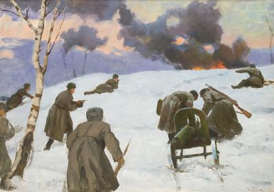 Гринюк И.А. - 1941 год. Год: 1979 г.Размер: 80х100Техника: Картон, маслоПодпись и дата внизу справа.