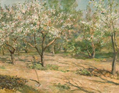 Урманче Б.И. - Цветущие яблони. Год: 1956 г.Размер: 98х125Техника: Холст, маслоЭкспертиза ГМВ. 