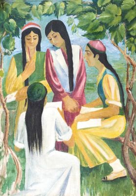 Карахан Н.Г. - Ликбез. Год: Конец 1920-х гг.Размер: 93,3х66,2Техника: Холст, маслоЭкспертиза НИНЭ 