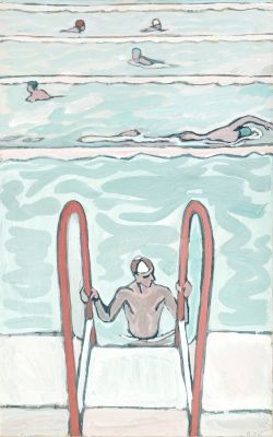 Максимов А.Д. - Пловцы. Год: 1965 г.Размер: 79х50Техника: Бумага, гуашьМонограмма и дата внизу справа.