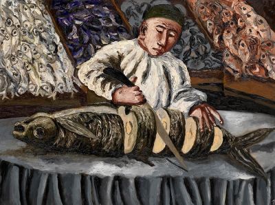 Нестерова Н.И. - Рыбный базар. Год: 2003 г.Размер: 97х130Техника: Холст, масло