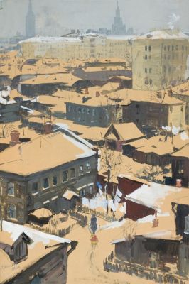 Шепелев Л.В. - Москва. Район Переяславских улиц. Год: 1960 г.Размер: 71,5х48,5Техника: Картон 