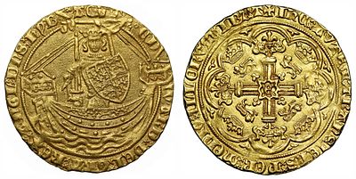 Edward III gold Noble, Treaty Period, Tower mint. Edward III (1327-77), gold Noble, Fourth 