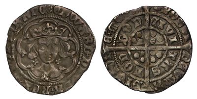 Edward IV silver Groat, fleur over E, London with York obverse. Edward IV, first reign (1461-70) 