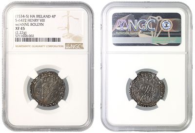 XF45 | Henry VIII silver Groat, First harp issue. Ireland, Henry VIII (1509-47), silver Groat 