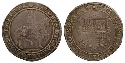 James I silver Crown, mm grapes, 2nd coinage, very rare mm, ex Moon and Carlyon-Britton. James I 