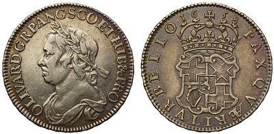 Oliver Cromwell 1658 silver Halfcrown. Oliver Cromwell (d.1658), silver Halfcrown, 1658 