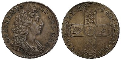 William III 1698 silver Halfcrown, 1st bust, edge DECIMO. William III (1694-1702), silver 