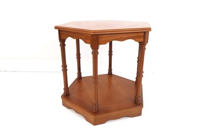 Legate Traditional Style Hexagonal Two-Tier Occasional Table. A single hexagonal occasional 