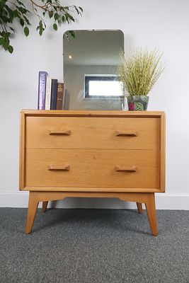 Vintage E. Gomme G-Plan Brandon Oak Dressing Chest w Mirror. Lovely condition