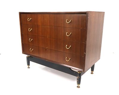 G-Plan Librenza Mid-Century Modern Four-Drawer Chest. A single Mid-Century Modern chest of 