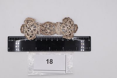 Late Victorian Articulated 3 Section Nurses Belt Buckle, Solid Silver, Chester Assay Marks 1896. 