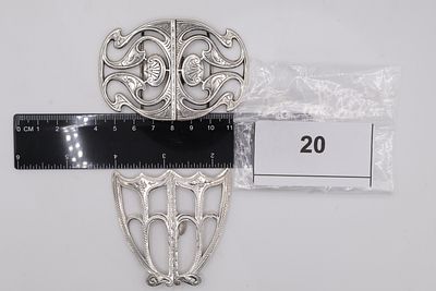 Pair of Solid Silver Nurses Belt Buckles, Birmingham and Chester Assay Marks 1904 & 1909. A pair 