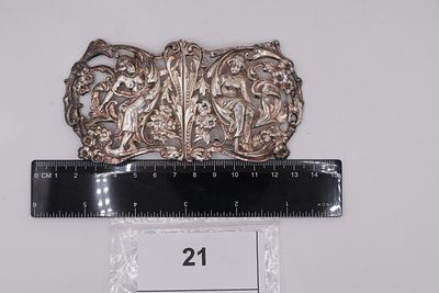 Edwardian Heavy Nurses Solid Silver Belt Buckle with London Assay Marks 1902. An Edwardian solid 