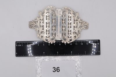 Rare Scottish Solid Silver Victorian Nurses Buckle with Stunning Vertical Flower Design - 