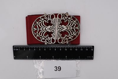 Solid Silver Nurses Belt Buckle complete with Original Belt - London Assay Marks 1977. A nice 