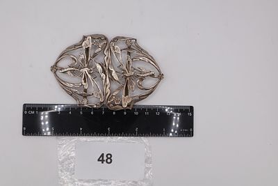 Late 20th Century Solid Silver Nurses Belt Buckle Featuring Dragon Fly Design - London Assay 