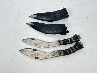 Pair of antique Kukri knives