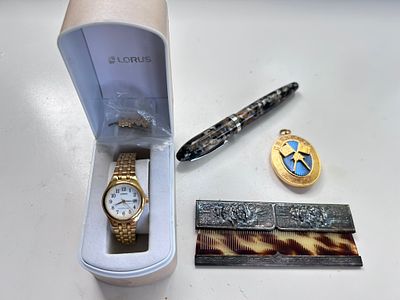An interesting collectables lot comprising a high end Italian Laban fountain pen crafted in 