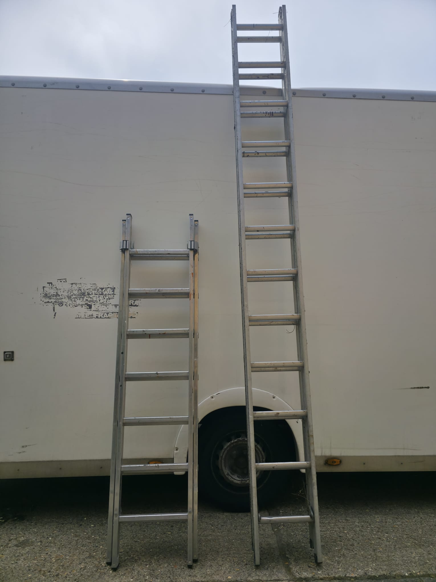 Pair of Very Large Aluminium Extension Ladders