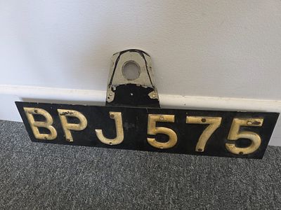 Vintage Vehicle Licence Plate Originall from a Riley Nine Falcon Saloon (1933-35)