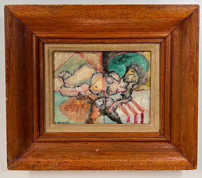 גרשון רנרט (1929-2009) - דמות אישה. שמן על בד מוצמד ללוח.
חתום.
ממוסגר.