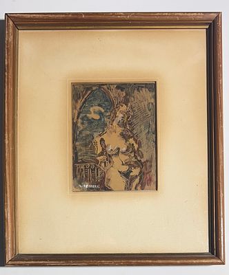 גרשון רנרט (ישראל - גרמניה, 1929-2009) - דמות אישה. עבודת מקור - טכניקה מעורבת על נייר.
חתום.
ממוסגר.