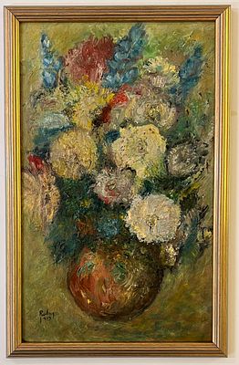 יהודה רודן (ישראל - רומניה, 1916-1996) - פרחים. שמן על לוח.
חתום.
ממוסגר.