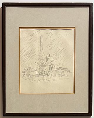 יוסל ברגנר (1920-2017) - כלים. רישום על נייר.
חתום.
ממוסגר.