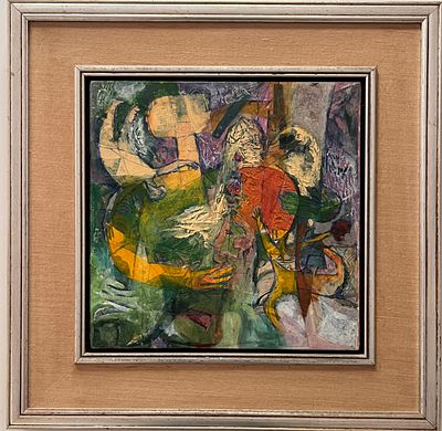 Dubi Arie (b.1940) - Abstract. Oil on board. 
Hand signed. 
Framed.