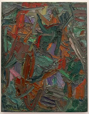 David (Lanberg) Lan-Bar (French - Israeli, 1912-1987) - Composition. Oil on canvas. 
Hand signed.