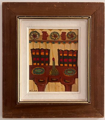 Henia Teichman (Israeli - Polish, b. 1919) - Before the Meal. Oil on French canvas. 
Hand signed. 