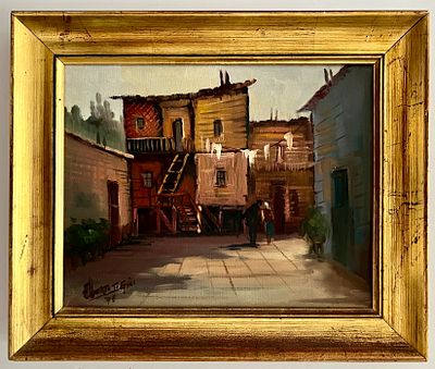 Alberto Tomas Gini (Argentina, b. 1942) - נוף עירוני. שמן על בד. 
חתום. 
ממוסגר.