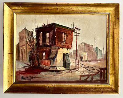 Alberto Tomas Gini (Argentina, b. 1942) - נוף עירוני. שמן על בד. 
חתום. 
ממוסגר.