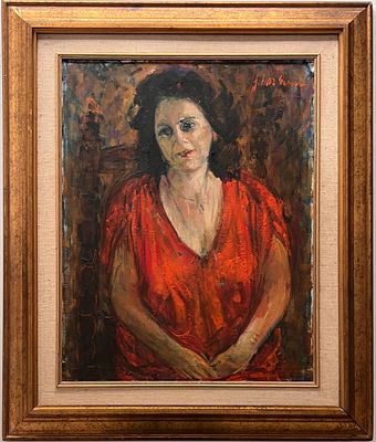 Judith Har Even (Israeli, b. 1926) - Portrait of a woman. Oil on canvas. 
Hand signed. 
Framed.