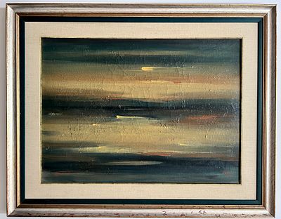 מרדכי אבניאל - עבודה גדולה. 
שמן על לוח. 
חתום. 
ממוסגר.