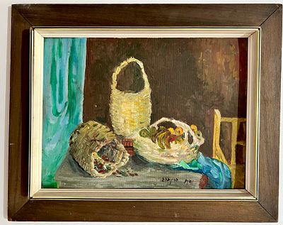 ענת גרינברג (נ. 1943) - דומם. שמן על לוח. 
חתום. 
ממוסגר.