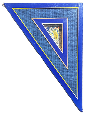 Unidentified artist. - Abstract. Mixed media on board. 
Unsigned. 
Triangular-shaped work. 