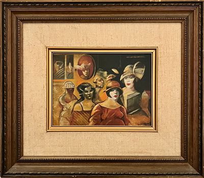 Gretty (Gerti) Rubinstein (Israeli - Romanian, 1945-2002) - Women. Oil on board. 
Hand signed. 
Framed.