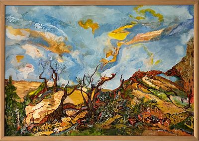 Lena Fineberg (b.1927) - Landscape. Oil on canvas. 
Hand signed. 
Framed.