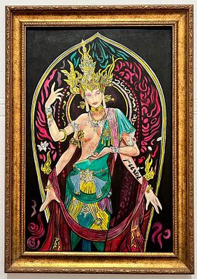 Eddie Goldstein (b. 1945) - The Dancing Goddess. שמן על לוח. 
חתום.