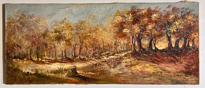Dan Moskona - Landscape. Oil on canvas. 
Hand signed. 
Signs of age.
