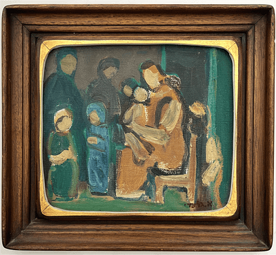 Aharon Giladi (Israeli - Russian, 1907-1993) - Figures. Oil on canvas. 
Hand signed. 
Framed.