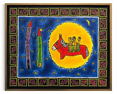 מאיר פיצ'חדזה (1955-2010) - רוכבים. שמן על בד. 
חתום. 
ממוסגר.