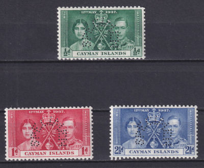 Каймановы острова 1937 mh SG 150&pound; перфорация в виде слова "образец" . Каймановы острова 1937 mh 