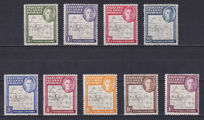 Фолклендские острова 1946-1949, SG mh 100&pound; . Фолклендские острова 1946-1949, SG #G9-G16 mh, 100&pound;