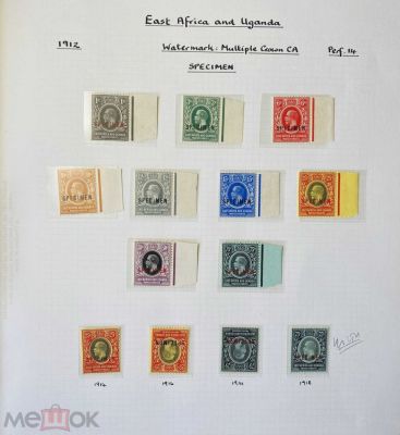 Британская Восточная Африка, 1910-е гг Коллекция Образец 10шт - mnh, 2 - mh, 1 - почти mnh