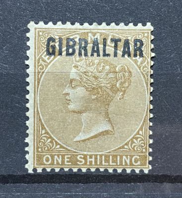 Британский Гибралтар 1886 г 1 шиллинг mh каталог Scott $500. Британские колонии Гибралтар 1886 г 